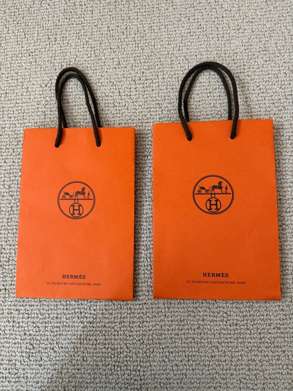2 Like New Small Hermes Paper Shopping Bag